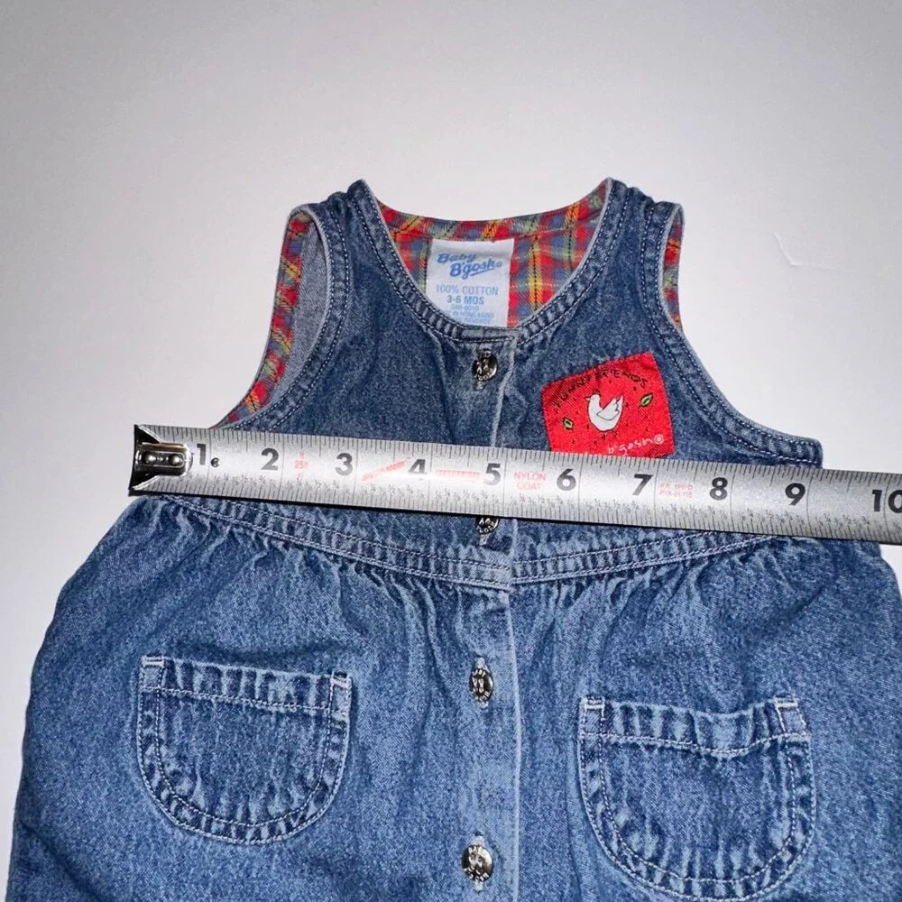 VTG Baby OshKosh B’gosh Funny Friends Denim Overalls 3-6 Months Romper Osh Kosh